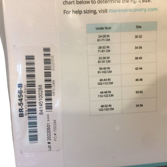 MARENA Recovery Compression Bra Size 4X-Large Black Classic Bra with Full Covera - Picture 4 of 4